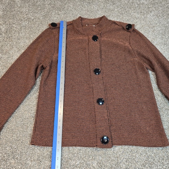 Laura By Alyzia Vintage Woven Striped Button Swetter Jacket Multicolor Size 6 - Picture 6 of 10